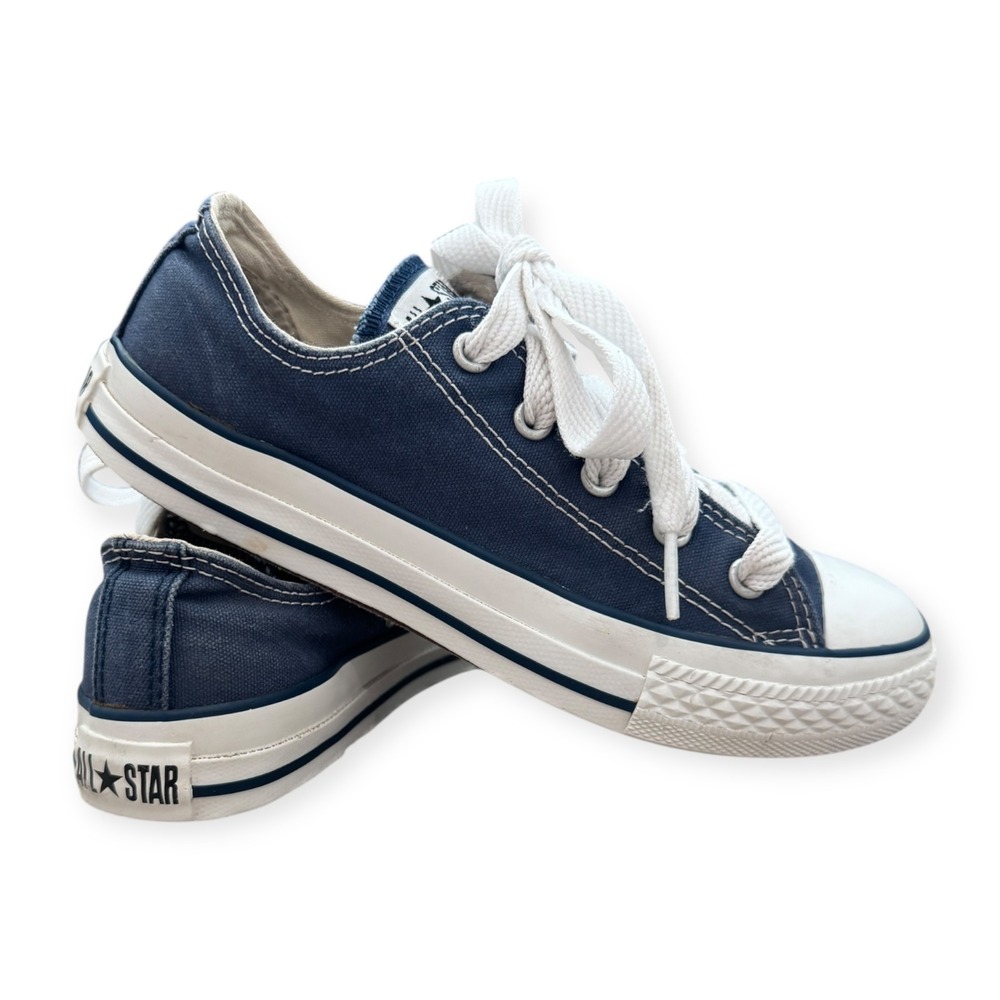 Converse All Star Blue Canvas‎ Low Top Sneakers Kids Size 2